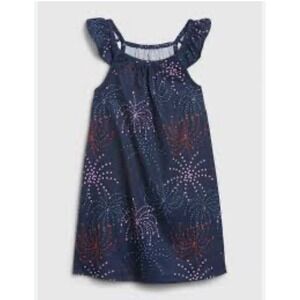 Gap Kids Youth Girl Fireworks Nightgown Sleep USA Preppy Patriotic Blue 14 Large